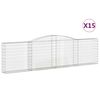vidaXL arkveida gabiona grozi, 15gb., 400x30x100/120cm, cinkota dzelzs