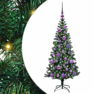 vidaXL Mākslīgais LED Ziemassvētku eglīte Zaļa 120 cm PVC un metāls