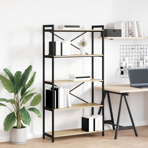 vidaXL Grāmatu plaukts Sonoma ozols 80 x 30 x 155 cm Inženierijas koks