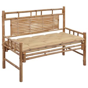 vidaXL dārza sols ar matraci, 120 cm, bambuss