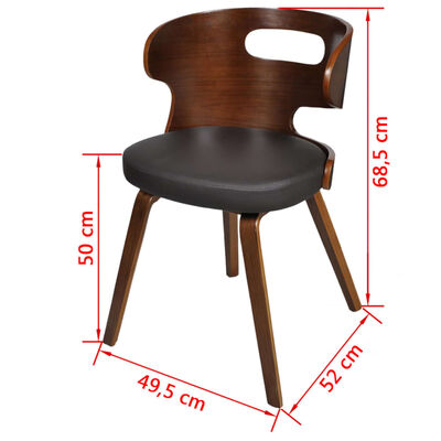 vidaXL virtuves krēsli, 2 gab., brūni, mākslīgā āda