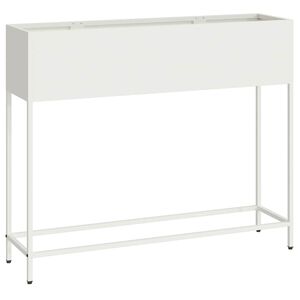 vidaXL Pacelts dārza stādītājs Balts 100 x 26 x 82 cm Tērauds