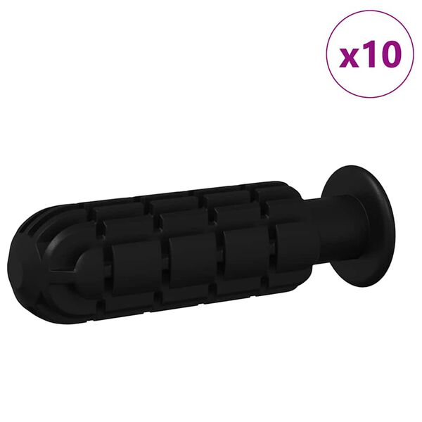 vidaXL Futbola galda rokturi 10 pcs Melna 2,8 x 2,8 x 9,3 cm Plastmasa