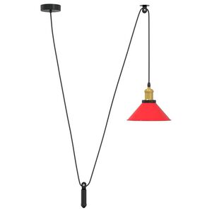 vidaXL piekaramā lampa, regulējams augstums E27 spīdīgs sarkans &Oslash; 22cm