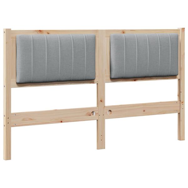 vidaXL Mīkstināts gultas galvgalis Brūna 135 cm Ciets priedes koks