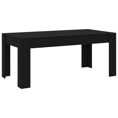 vidaXL virtuves galds, 180x90x76 cm, melns, skaidu plāksne