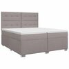 vidaXL Kontinentālā gulta ar matraci Pelēkbrūna 200 x 200 cm Audums