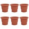 vidaXL Augu podi 6 gab. Ķieģeļu sarkans &Oslash; 34 x 28 cm Plastmasa