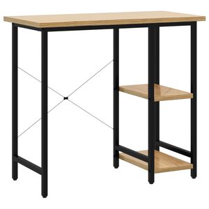 vidaXL datorgalds, melna un ozolkoka krāsa, 80x40x72 cm, MDF, metāls