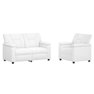 vidaXL Dīvānu komplekts 2 pcs Balts Mākslīgā āda