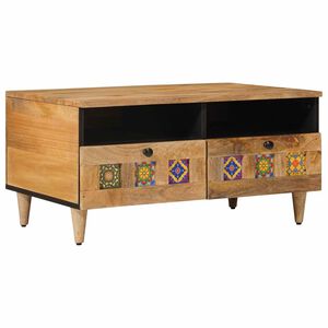 vidaXL Kafijas galdiņ&scaron; Dabiska 80 x 54 x 40 cm Cieta mango koksne