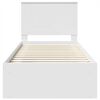 vidaXL Gultas rāmis Balts 90 x 190 cm Ciets priedes koks