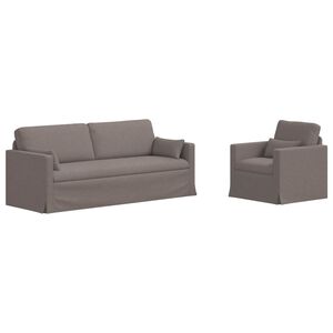 vidaXL Dīvānu komplekts 2 pcs Pelēkbrūna 198 x 78 x 80 cm audums