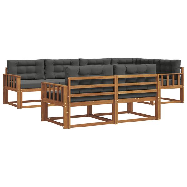 vidaXL Āra dīvānu komplekts ar spilvenu 7 pcs Dabisks un antracīts