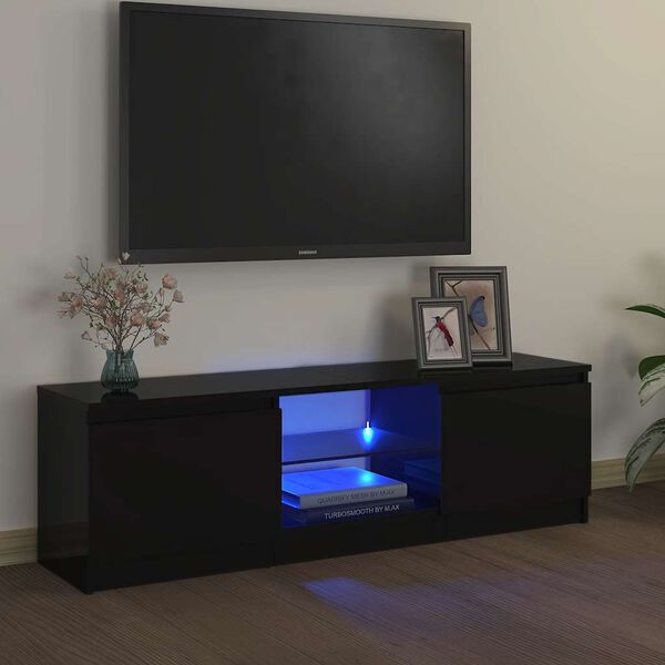 vidaXL TV skapītis ar LED lampiņām, 120x30x36 cm, melns