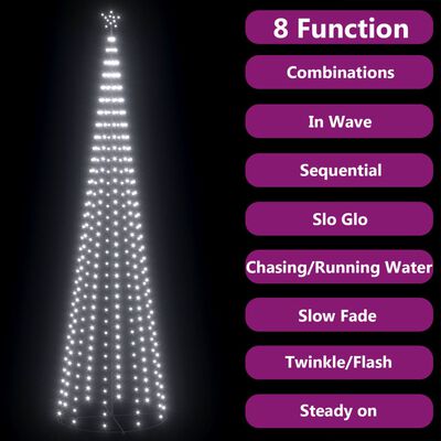 vidaXL Ziemassvētku koks, 752 vēsi baltas LED lampiņas, 160x500 cm