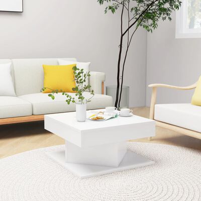 vidaXL kafijas galdiņš, balts, 57x57x30 cm, skaidu plāksne