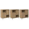 vidaXL Puse 3 pcs Artisānā ozols 60 x 35 x 70 cm