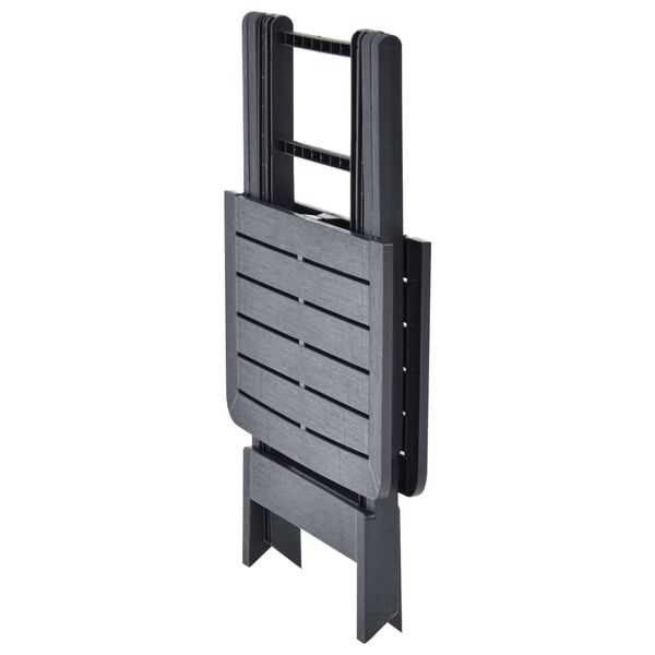 vidaXL saliekams dārza galds, antracītpelēks, 79x72x70 cm, plastmasa