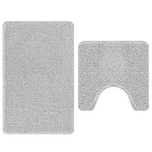 vidaXL Antislip vannas paklāju komplekts 2 gab. Pelēka 50 x 50 cm PP