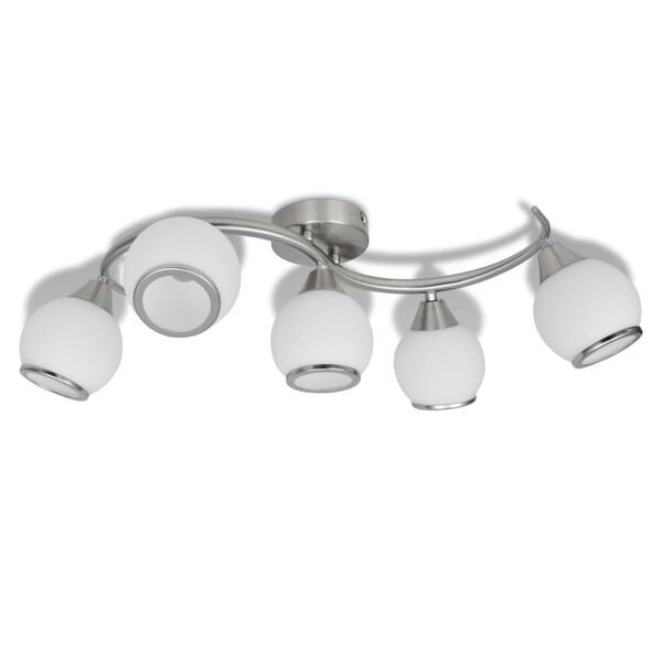 Griestu Lampa ar 5 Stikla Kupoliem Viļņotu Statīvu E14