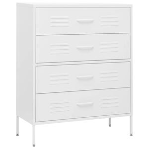 vidaXL skapītis ar atvilktnēm, 80x35x101,5 cm, tērauds, balts