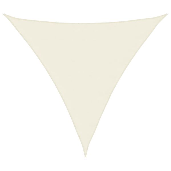 vidaXL saulessargs, 4,5x4,5x4,5 m, trijstūra, krēmkrāsas audums