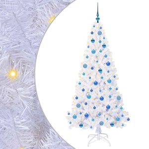 vidaXL Mākslīgā Ziemassvētku eglīte Balts 180 cm PVC un tērauds
