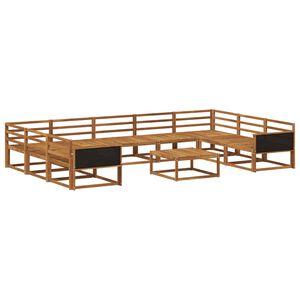vidaXL Āra dīvānu komplekts 10 pcs Dabiska Cietā akācijas koks