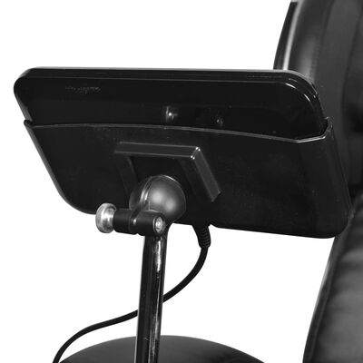 vidaXL masāžas krēsls ar vadības paneli, melna mākslīgā āda