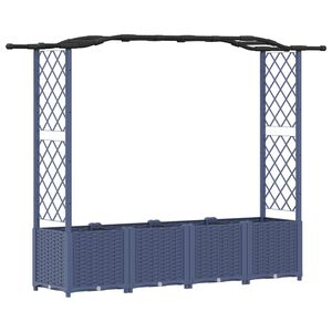 vidaXL Pacelta gulta ar treliem un jumtu Pelēks 204 x 40 x 141 cm PP