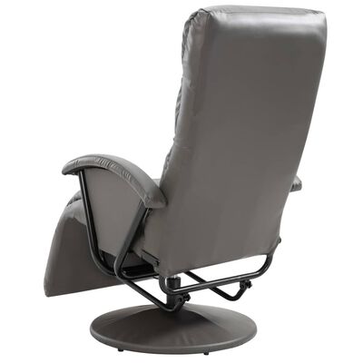 vidaXL TV krēsls, atgāžams, pelēka mākslīgā āda