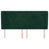 vidaXL galvgalis ar malām, 163x23x118/128 cm, tum&scaron;i zaļ&scaron; samts