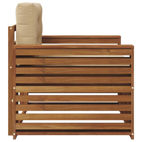 vidaXL Āra dīvānu komplekts Cieta akācijas koks un poliesters Dabiska