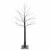 vidaXL Sniegota LED Ziemassvētku egle Brūna 22 x 22 x 120 cm Plastmasa