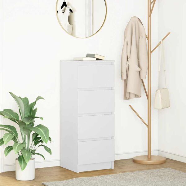 vidaXL skapītis, balts, 37,5x35x99 cm, inženierijas koks