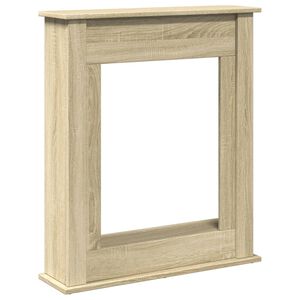 vidaXL kamīna apmale, ozola krāsa, 75x20x87,5 cm, konstruēts koks