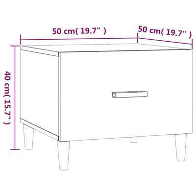 vidaXL kafijas galdiņi, 2 gab., balti, 50x50x40 cm, inženierijas koks