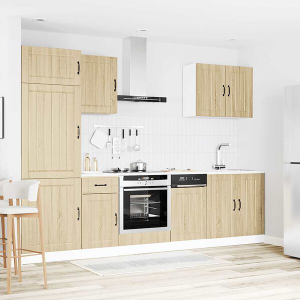 vidaXL 7-daļīgs virtuves skapītis komplekts, Lucca, ozolkoka