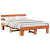 vidaXL Gultas rāmis Vaks brūns 140 x 200 cm Ciets priedes koks