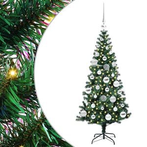 vidaXL Mākslīgais LED Ziemassvētku eglīte Zaļa 120 cm PVC un metāls