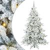 vidaXL Mākslīgā Saliekamā Ziemassvētku Egle su 300 LED Balts 210 cm