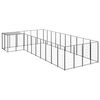 vidaXL suņu voljērs, 13,31 m&sup2;, tērauds, melns