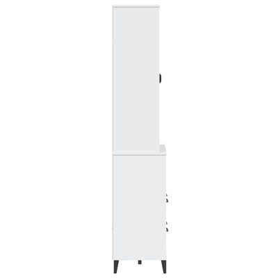vidaXL augstais skapis VIKEN, balts, 80x40x200 cm, priedes masīvkoks
