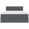 vidaXL Gulta ar uzglabā&scaron;anas vietu un LED Tum&scaron;i pelēks 140 x 200 cm