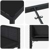 vidaXL Dārza ēdamgalds 5 pcs Melna poliratāns