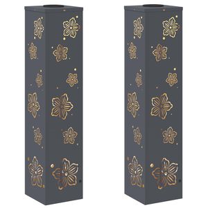 vidaXL Saules LED ceļa gaisma 2 gab. Silti balts 18 x 18 x 80 cm