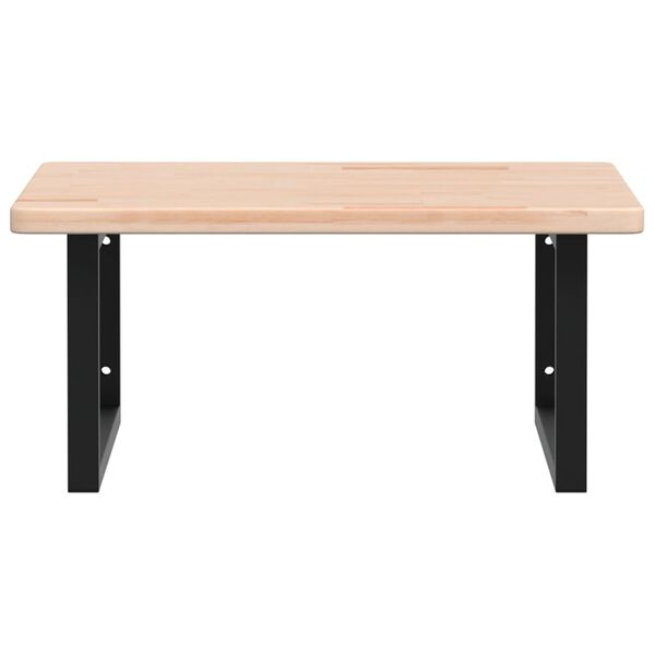 vidaXL izlietnes plaukts, stiprināms pie sienas, tērauds, ozola koks