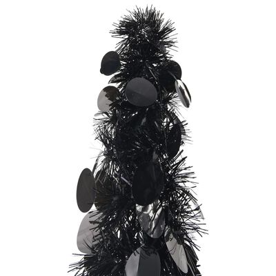 vidaXL mākslīgā Ziemassvētku egle, saliekama, 120 cm, melna, PET