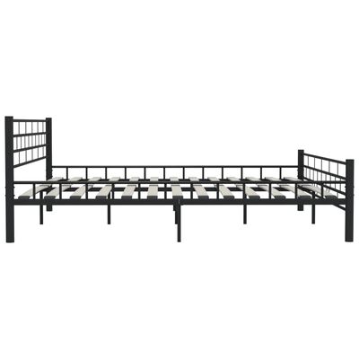 vidaXL gultas rāmis, melns tērauds, 180x200 cm